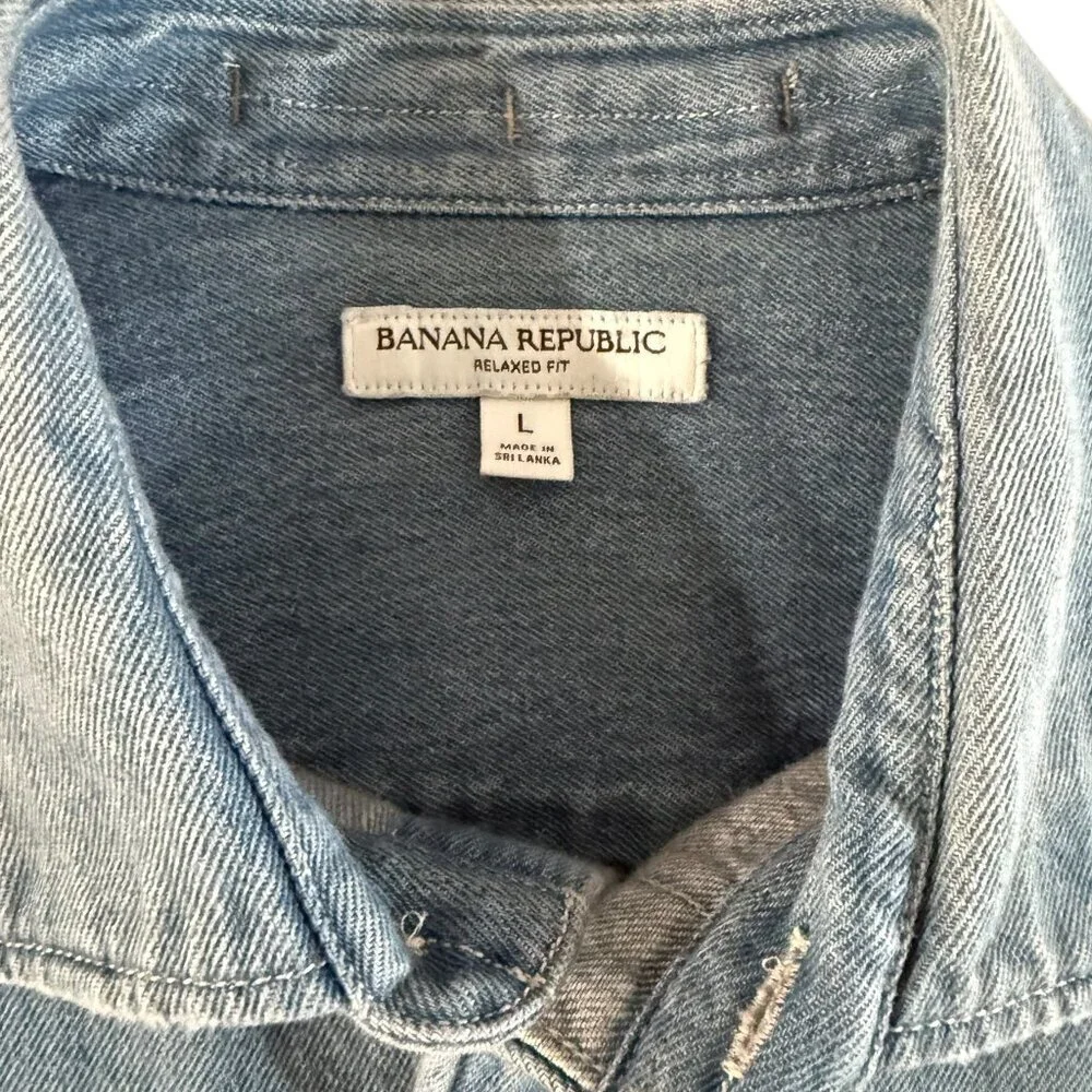 Banana Republic Relaxed-Fit Denim Shirt Mens Size Large